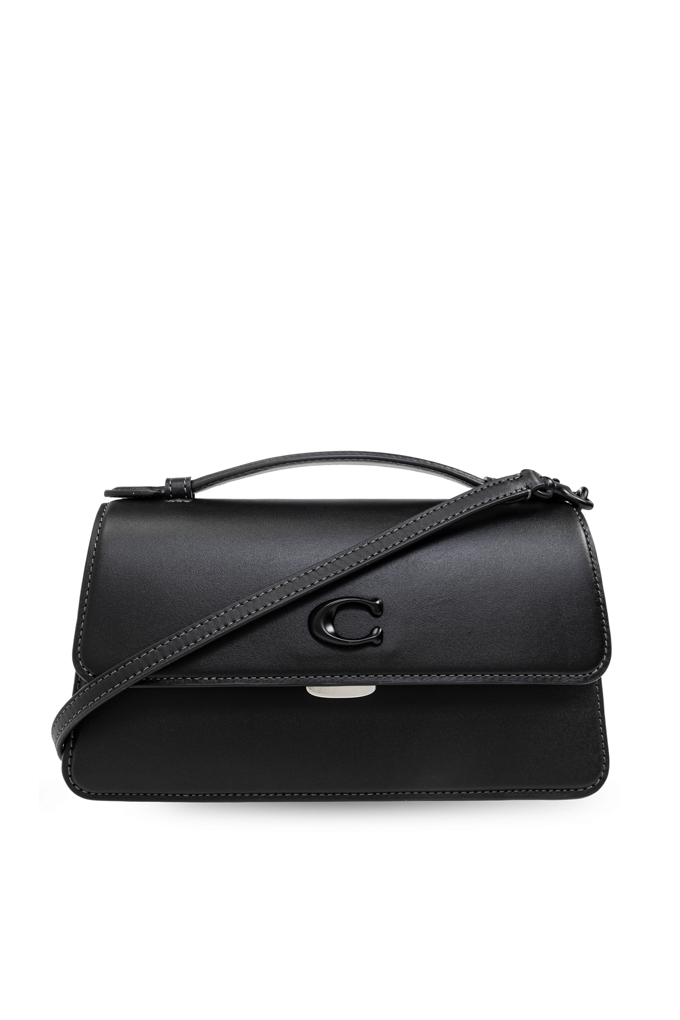 Black Shoulder Bag 'Juno' Coach - Coach logo-plaque leather